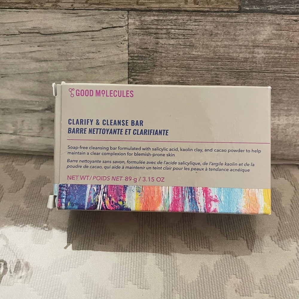 Good Molecules Clarify & Cleanse Bar Salicylic Acid Kaolin Clay 3.15oz NEW